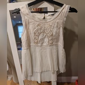 American Eagle Outfitters Lace Empire Pleated Top